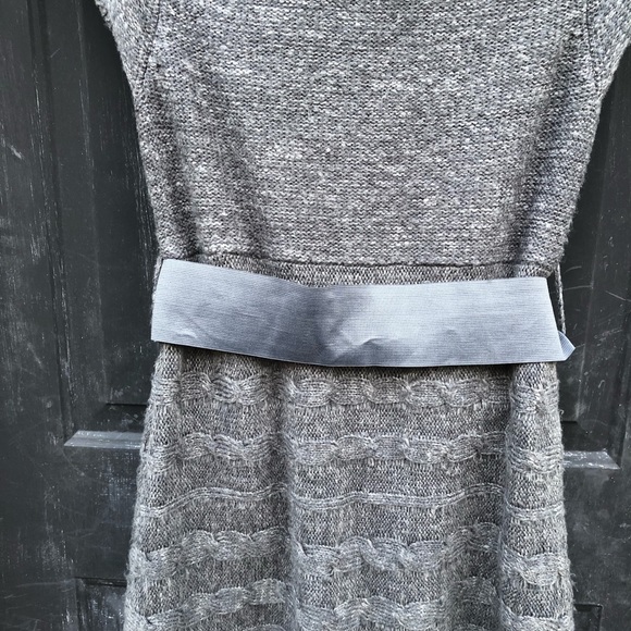 Women’s Grey Cowl Neck Long Pullover with Belt - Picture 5 of 6